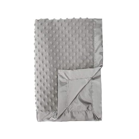 Baby Soft Minky Dot Blanket Grey 40*30 Inches Multifunctional Blanket With Silky Satin Backing