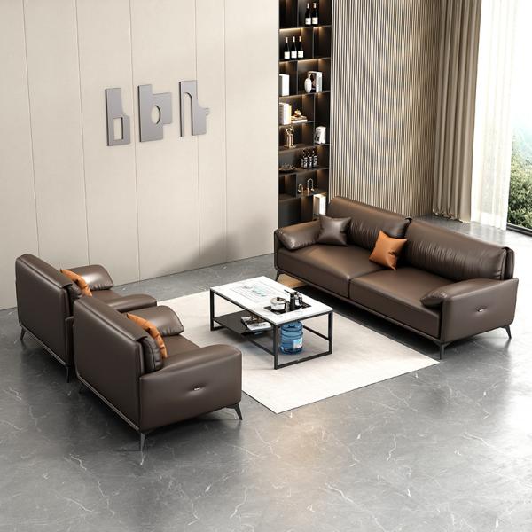 Contemporary Leather Office Conference Room Sectional Sofa Set 1 1 2 with Tea Table OEM