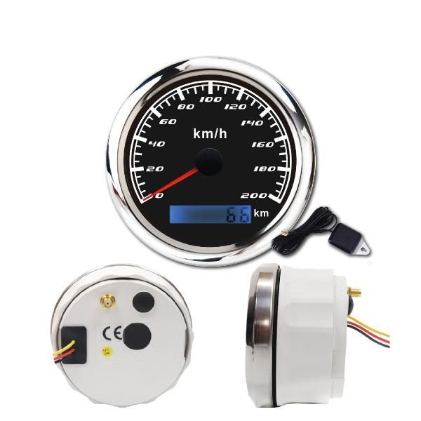 calibre impermeável da velocidade do velocímetro/barco de GPS da cara 200Km/H preta de 85Mm