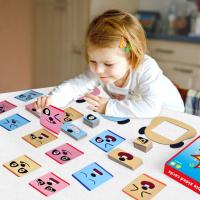 Le puzzle d'expression bloque des expressions Visage-changeantes assortissant premier Montessori éducatif Toy Social Emotional Learning