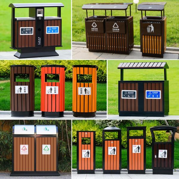 Outdoor Large Classification Bin Manufacturers Hotel Hospital Sanitation Bin Park Scenic Area Stainless Steel Sorting Trash Bin