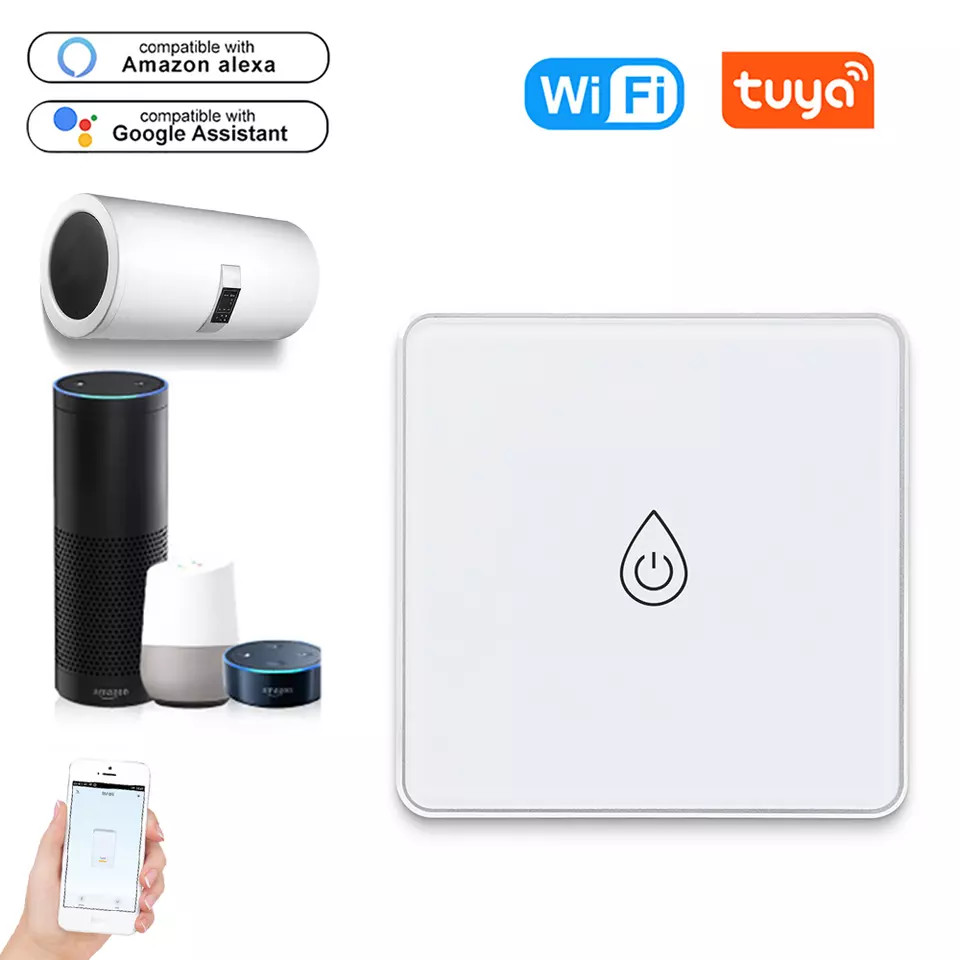 Переключателя нагревателя воды Glomarket сенсорная панель ЕС умного Wifi Tuya стандартная стеклянная