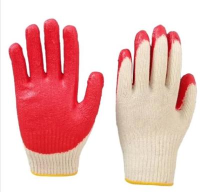 10 Gauge White Latex Coated Gloves Latex Dipped Work Gloves TC Seamless Liner