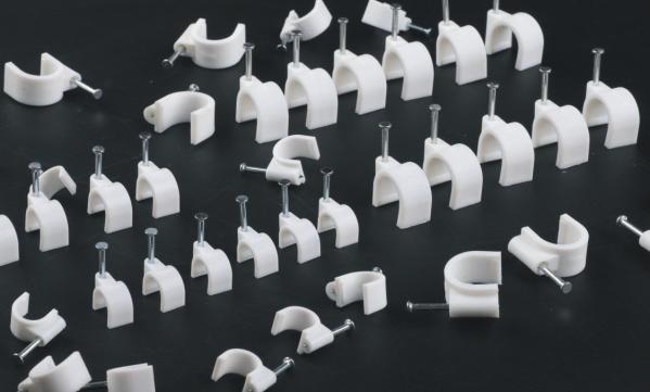 Cable Clips plastic round and flat type for fixing wire with nail
