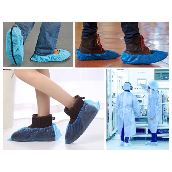 Hubei Haixin Disposable Shoe Covers Non Woven Overshoe Wholesale Non slip Shoe Cover Wholesaler Blue Dust Proof Printed Shoe Cap