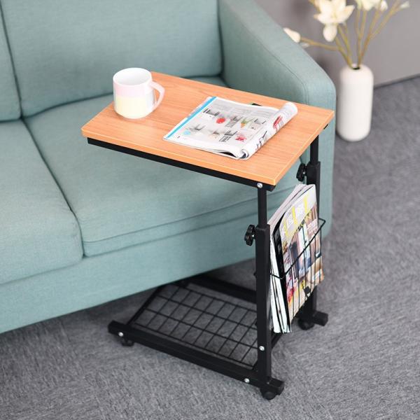 Student Study Height Adjustable Computer Desk Wooden Modern Cheap Coffee Table with Wheels Laptop Stand Work Station