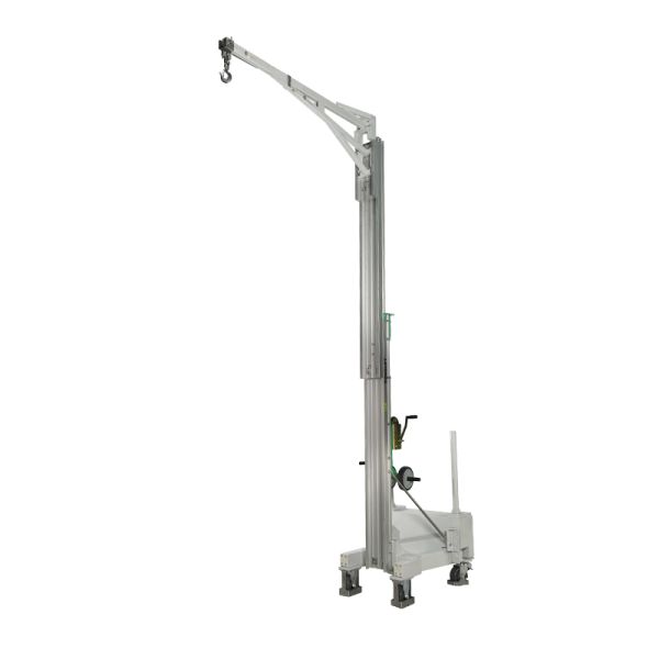 BS01 Balanced Counterweight Manual Hand Winch Crane 150kg, Mobile Floor Crane with Counterweight & Swivel Hook, for Warehouse Workshop Construction