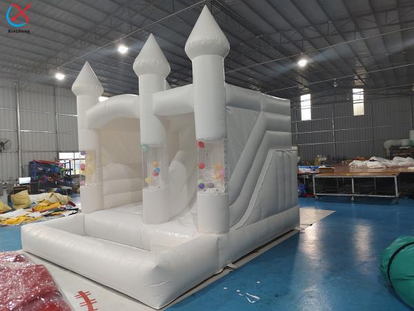 Wedding Jumping Castle Bounce House With Pool Inflatable White Bouncy House