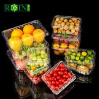Vente en gros de coquille de mouche thermoformée en plastique Fruit pour animaux de compagnie Fraise Tomate Punnet clair Fruit jetable Salade de légumes Contenant sans trou