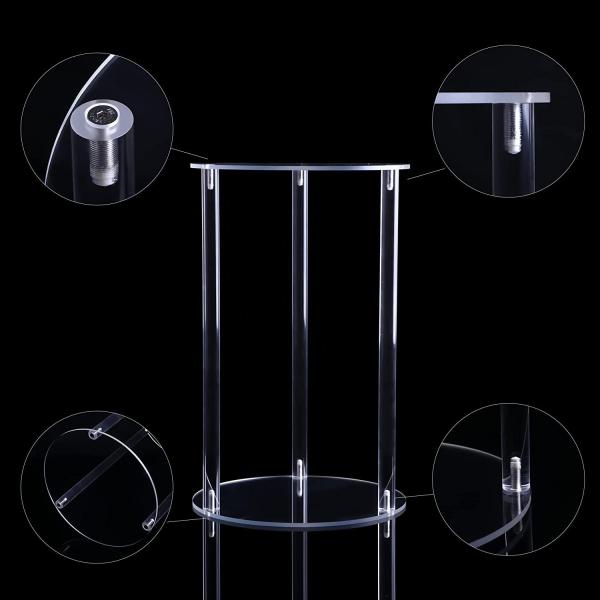 Acrylic Flower Stand Wedding Centerpieces Marriage Decorations Supplies Tabletop Decor Clear Display Rack Crystal Stage Pillar