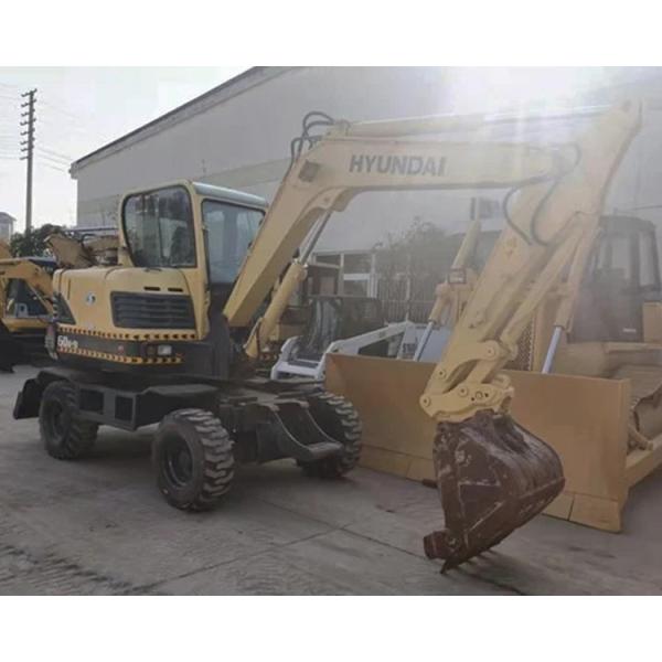 6Ton Used Hyundai R60W Wheel Excavator Yanmar Engine