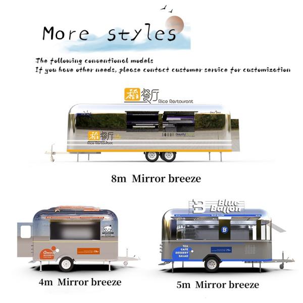 Vacuum Tyre Mobile Food Carts with Grilled Sausage Machine and Stainless Steel Design