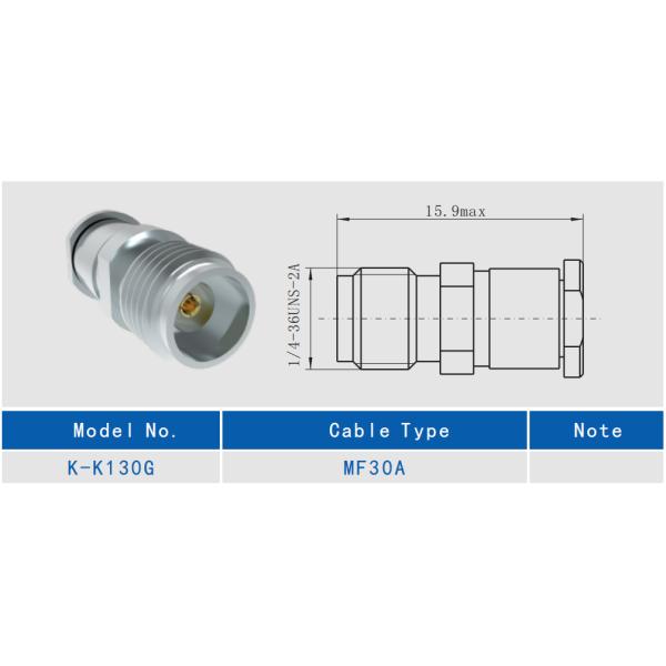 Male Stainless Steel Precision 2.92mm RF Connector MF30A Cable Coaxial Connectors SMK
