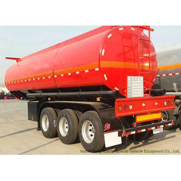 Tri Axle Stainless Steel Tank Semi Trailer For Palm Oil / Crude Fuel / Petrol Oil Delivery