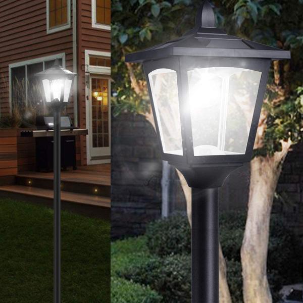 Outdoor Vintage Solar Powered Post Lights Waterproof IP65 For Garden Lawn Pathway Driveway
