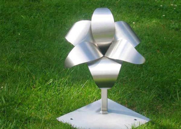 Sandblasting Stainless Steel Metal Flower Sculpture For Garden