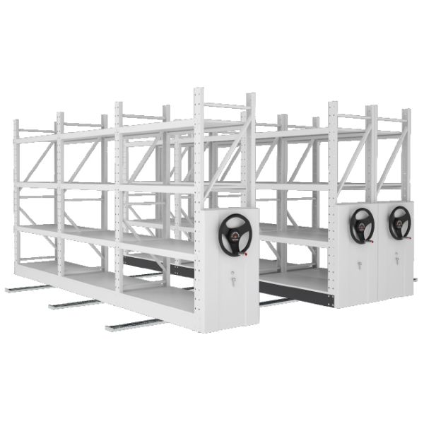 Electric Mobile Shelves Racking Hand Cranked Cargo Mobile Shelving Compact Movable Shelving High-Density Shelves