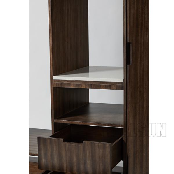 3 Drawers Hotel Room Wardrobe With Stainless Steel Rod And 2 Shelves Closet