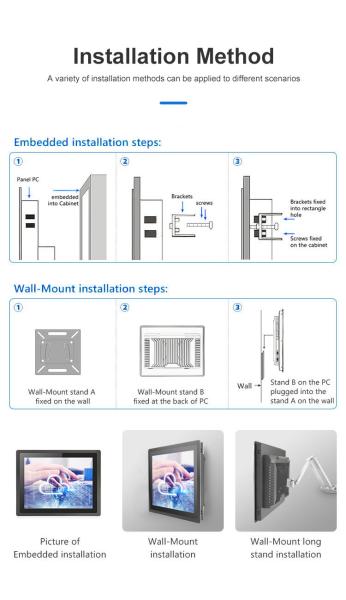 Embedded 15 Inch Industrial Touch Screen PC , Ip65 Touchscreen Monitor I3 4G 128G