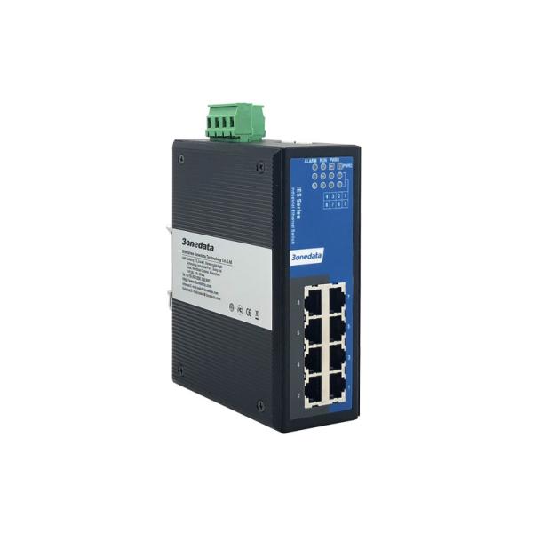 DIN Rail Mounting 8 Port Gigabit Switch With Low Power Consumption