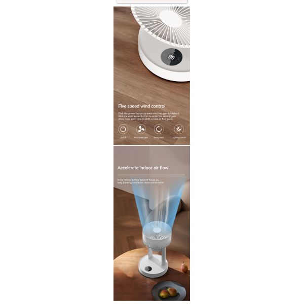 Home Office Portable Desk Fan Quiet Plastic Material Battery Operated Table Top Fan