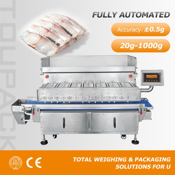 7-Head Flip Type Multihead Weigher for Sticky Seafood with 20–30 packs/min Speed and Memory Hopper