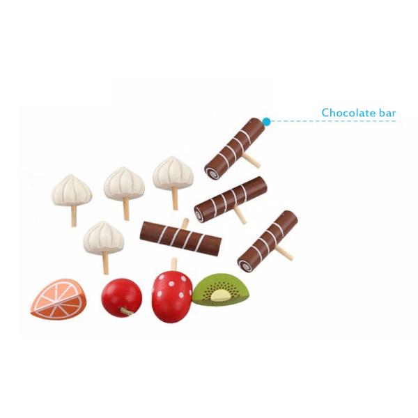 17PCS Simulation Wooden Mini Kitchen Set DIY Magnetic For Early Educational