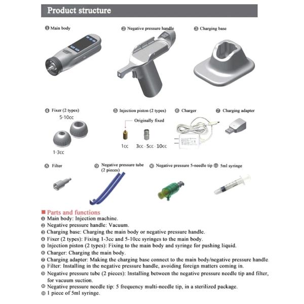 Multi-Needle 5pins/9pins Mesotherapy Gun for Home and Commercial Ez Injector HD100