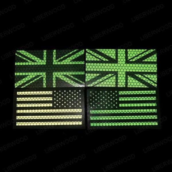 Camo UK Union Jack IR Patch Reflective Morale Flag Tactical Patches