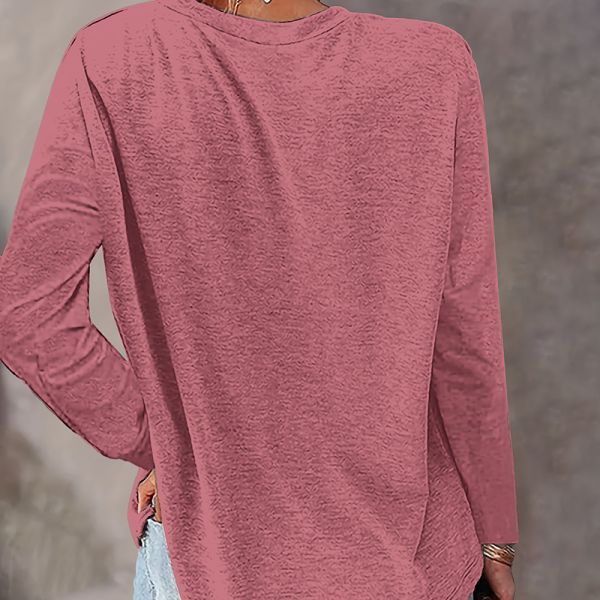 Slim Fit Going Out Tops Street Style Solid Color Pink Tops For Women