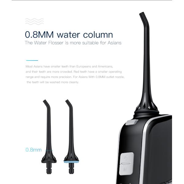 ROHS Black Dental Flossing Machine 300ml Rechargeable Oral Irrigator FC259