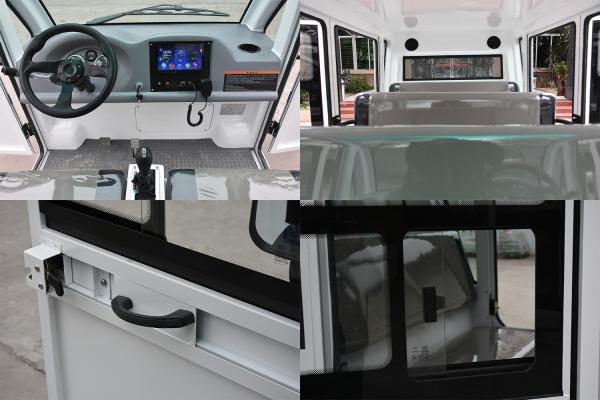 Full Enclosed Passenger Cabin Design 8seats Electric Utility Vehicle Patrol Cart With a Rear Cargo Box For Patrol