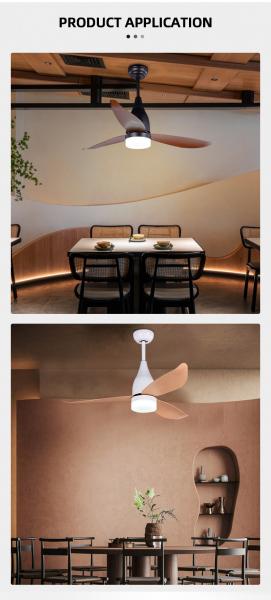 Ventilateur de plafond LED décoratif, ventilateur de plafond en courant continu avec lumière et télécommande
