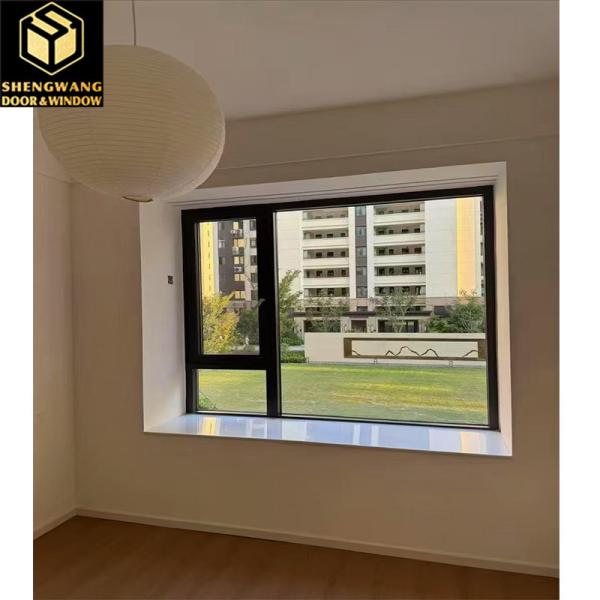Powder Coated Aluminum Sliding Swing Window With Black Slide Up Aluminum Window