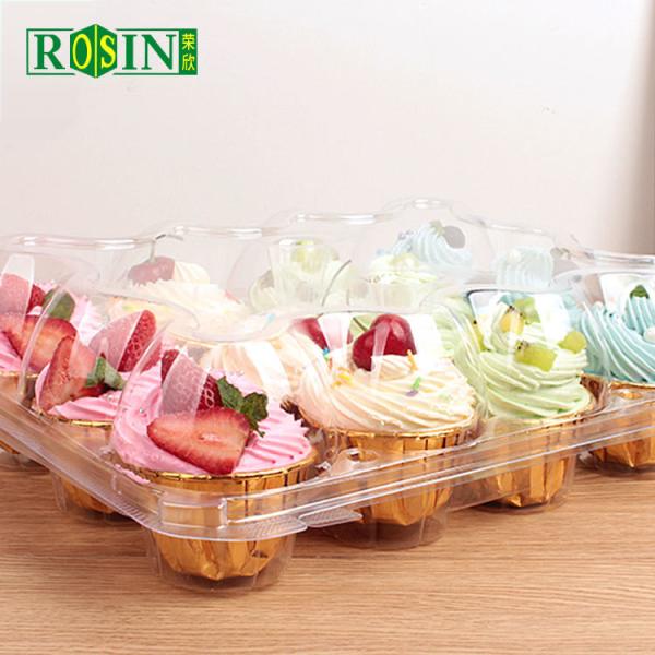 Embedded Snap Lock 12 Count Cupcake Containers With Separate Compartments