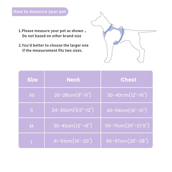 Neoprene Personalized Pet Dog Harness Leash and Collar Set for Adjustable Fit S/M/L