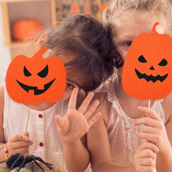 Diy 1pc/Bag Felt Halloween Decoration Pumpkin Face Stickers