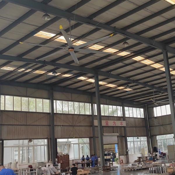 1.5kw PMSM motor ventilador de teto industrial para ventilação de armazém e arrefecimento de ar