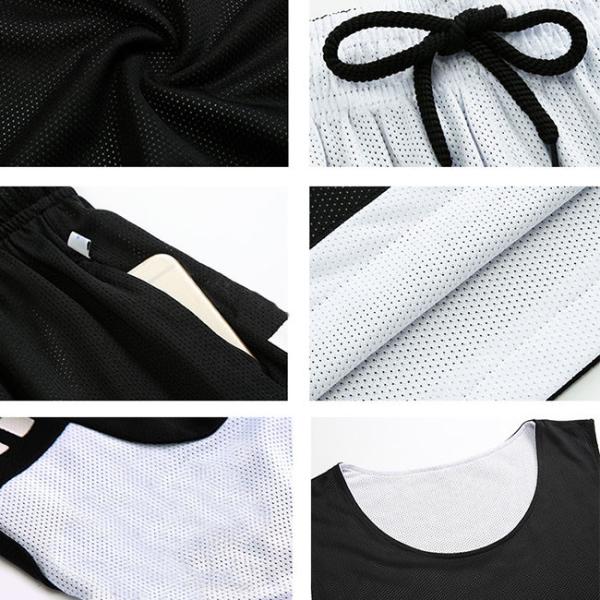 Двойные, который встали на сторону Tracksuits тренировки футбола чернят красные белые реверзибельные трикотажные изделия баскетбола