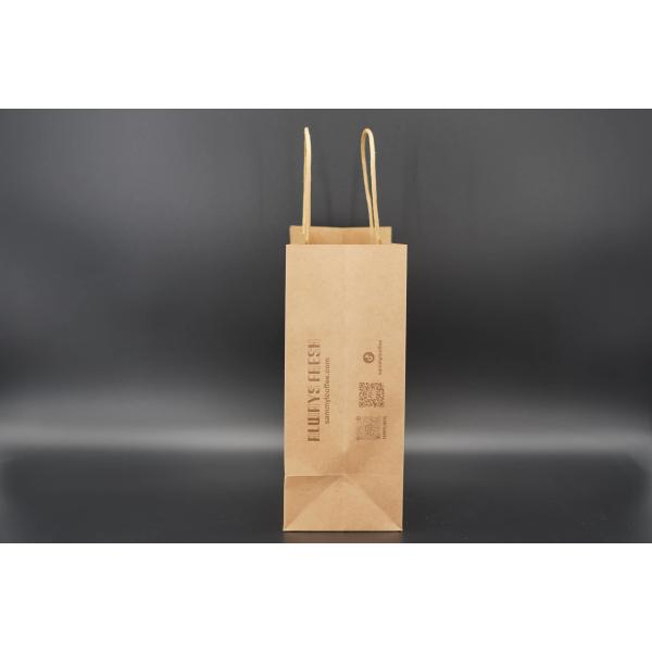 Takeaway Eco Paper Bags Brown Kraft Paper Shopping Bag Customized