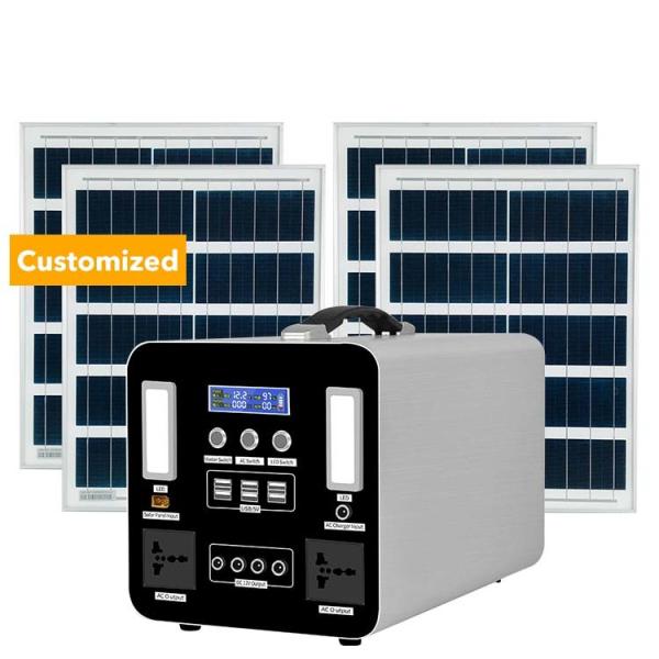 Portable Solar Panel Power Station With Lifepo4 Battery Power Bank 1500W