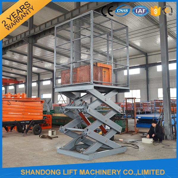 1T 3M Electric Cargo Lift / Hydraulic Scissor Lift 1000kg Lift Capacity