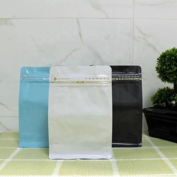 Custom Printed Resealable Flat Bottom Stand Up coffee beans Pouch Coffee Bag With Zipper Value