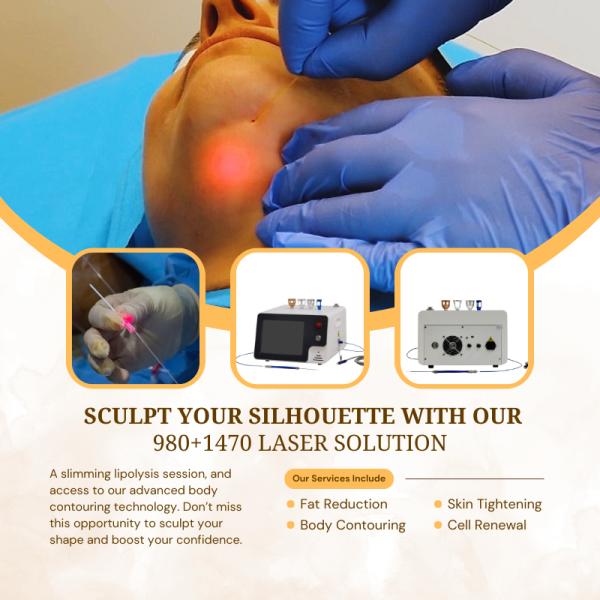 Professional 980+1470nm Diode Laser Device for Fat Reduction, Skin Tightening and Minimally Invasive Treatment
