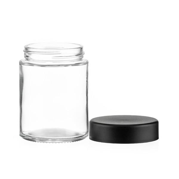 Round 4 Oz Glass Jars With Lids Child Resistant Straight Sided Glass Jar