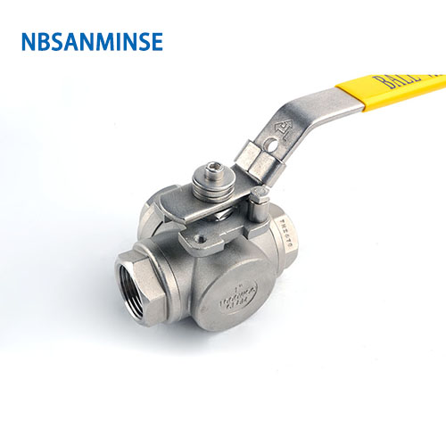 Vávula de bola de alta presión hidráulica de 3 maneras línea del tubo de petróleo y gas del acero inoxidable SS316 del EXTRANJERO CF8M3K-1 de 1 pulgada 1000psi