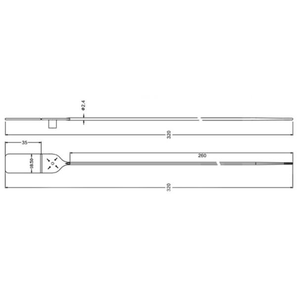 US-PS320R Adjustable Length Pull Tight Plastic Security Seals 320mm Length