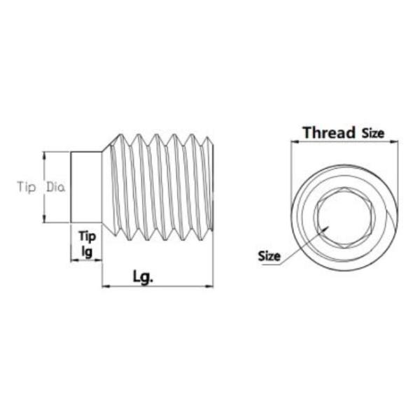 Extended Tip Stainless Steel Set Screws M5 X 8mm Screw For Industry Machine