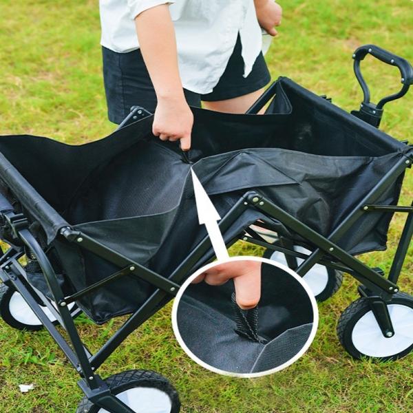 Steel Folding Utility Wagon 100kg Capacity 150L Load Camping Cart