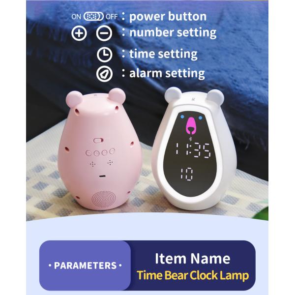 LED Digital Touch Light Bear Shape Multicolor Baby Sleep Night Light para Crianças